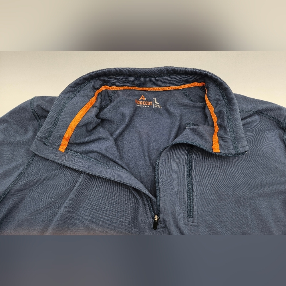Ridgecut Toughwear Blue Quarter-Zip Performance Pullover Chest Pocket Size L - Picture 15 of 16
